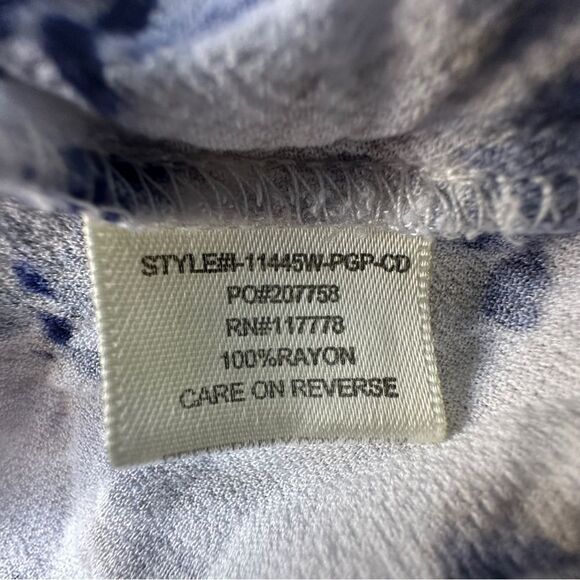 Mahina Womens Tie Front rayon Blouse lightweight floral Sleeve boho Hawaii - Picture 7 of 10